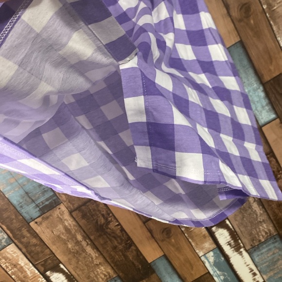 Sara Morgan medium purple checkered button down shirt - Picture 7 of 15